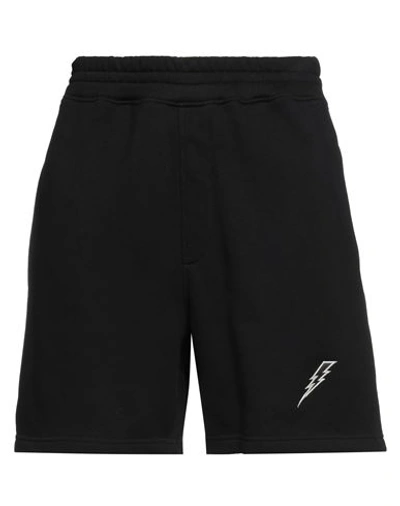 Neil Barrett Man Shorts & Bermuda Shorts Black Size Xxl Cotton