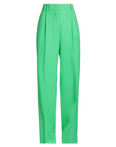 MSGM MSGM WOMAN PANTS LIGHT GREEN SIZE 6 VIRGIN WOOL, ELASTANE