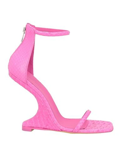 Rick Owens Woman Sandals Fuchsia Size 10 Soft Leather In Pink