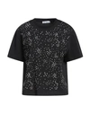 Rabanne Short Sleeve Embellished Studded T Shirt In Black