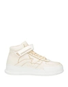 Dsquared2 Man Sneakers Ivory Size 12 Soft Leather In White