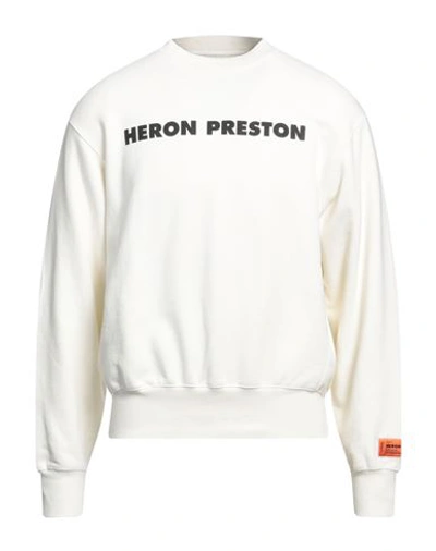 Heron Preston Man Sweatshirt White Size Xl Cotton