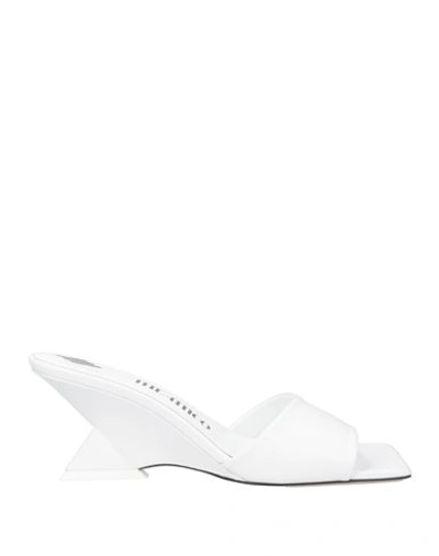 Attico The  Woman Sandals White Size 10 Soft Leather