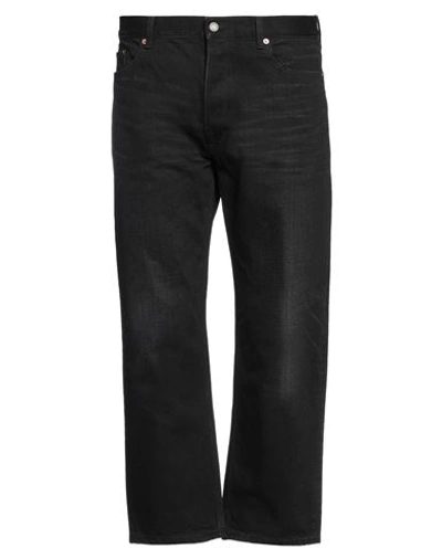 Saint Laurent Man Jeans Black Size 34 Cotton, Calfskin