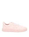 OFF-WHITE OFF-WHITE WOMAN SNEAKERS PINK SIZE 5 SOFT LEATHER, TEXTILE FIBERS