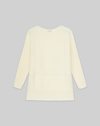Lafayette 148 Wool-cashmere Link Stitch Bateau Neck Sweater In White
