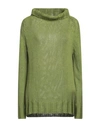 Shirtaporter Woman Turtleneck Acid Green Size 4 Cotton