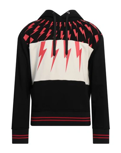Neil Barrett Man Sweatshirt Black Size Xxl Cotton, Polyester, Polyamide, Elastane