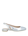 Stuart Weitzman Woman Ballet Flats Silver Size 9 Soft Leather In Silver