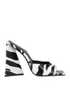 Attico The  Woman Sandals White Size 10 Leather In White