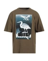Heron Preston Man T-shirt Military Green Size L Cotton