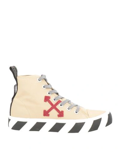 Off-white Man Sneakers Sand Size 7 Textile Fibers, Soft Leather In Beige