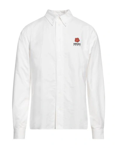 Kenzo Man Shirt White Size 16 Cotton
