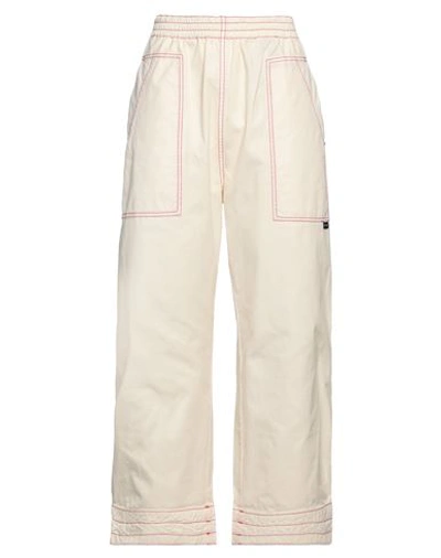 Palm Angels Woman Pants Cream Size M Cotton, Polyester In White