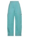 Palm Angels Woman Pants Turquoise Size M Cotton, Polyester In Blue