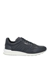 Bally Man Sneakers Midnight Blue Size 13 Calfskin In Blue