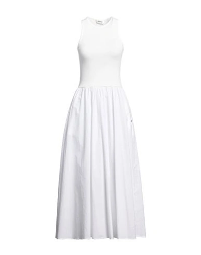 Ottod'ame Woman Maxi Dress White Size 8 Cotton, Viscose, Elastane