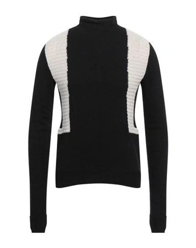 Rick Owens Man Turtleneck Black Size M Cashmere, Wool