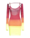 Gcds Woman Mini Dress Garnet Size L Viscose, Polyester, Metallic Fiber In Red