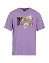 Throwback . Man T-shirt Light Purple Size Xl Cotton