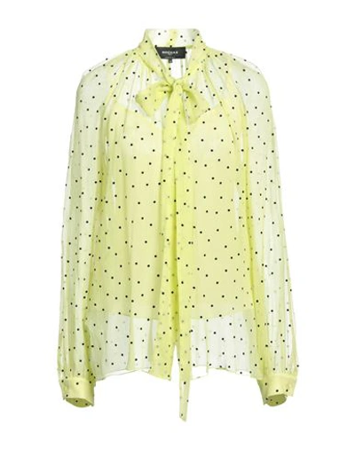 Rochas Woman Shirt Yellow Size 8 Silk