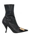 Sergio Rossi Woman Ankle Boots Black Size 11 Soft Leather In Black