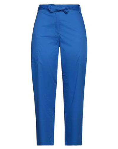 Shirtaporter Woman Pants Blue Size 10 Cotton