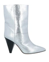 ISABEL MARANT ISABEL MARANT WOMAN ANKLE BOOTS SILVER SIZE 6 LEATHER