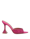 Amina Muaddi Lupita 100mm Crystal-embellished Mules In Magenta