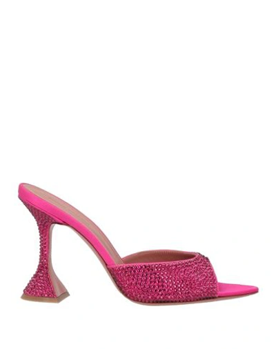 Amina Muaddi Lupita 100mm Crystal-embellished Mules In Satin Ruby