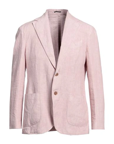 Lardini Man Blazer Pink Size 40 Linen