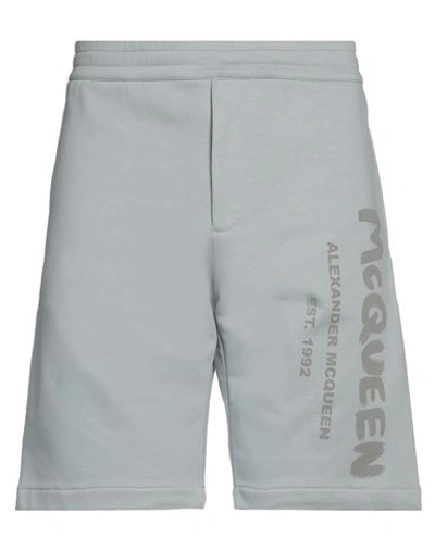 Alexander Mcqueen Graffiti Sweat Shorts In Grey