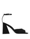 Attico The  Woman Sandals Black Size 9 Textile Fibers In Black