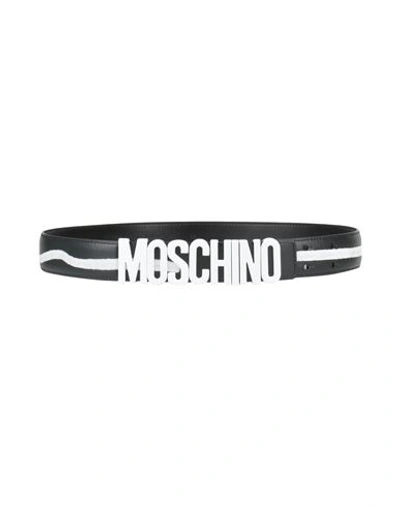 Moschino Man Belt Black Size 36 Leather