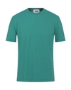 Alpha Studio Man T-shirt Green Size 44 Cotton, Elastane