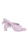 PALM ANGELS PALM ANGELS WOMAN SANDALS LILAC SIZE 7 SOFT LEATHER
