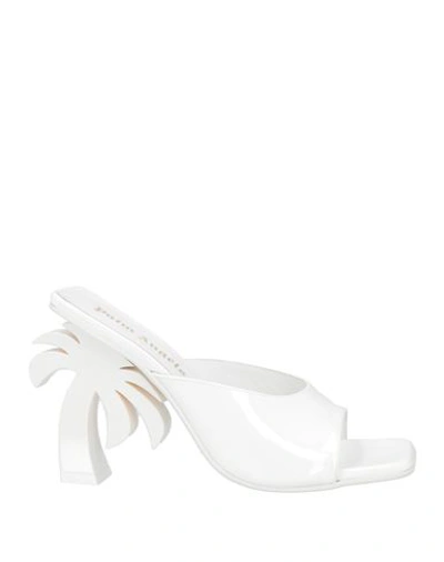 PALM ANGELS PALM ANGELS WOMAN SANDALS WHITE SIZE 6 SOFT LEATHER