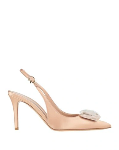 Gianvito Rossi Woman Pumps Blush Size 11 Textile Fibers In Pink