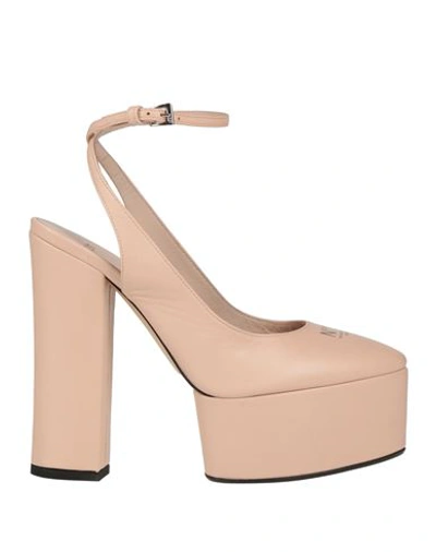 N°21 Woman Pumps Blush Size 10 Soft Leather In Pink