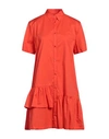 PS BY PAUL SMITH PS PAUL SMITH WOMAN MINI DRESS TOMATO RED SIZE 8 COTTON, ELASTANE