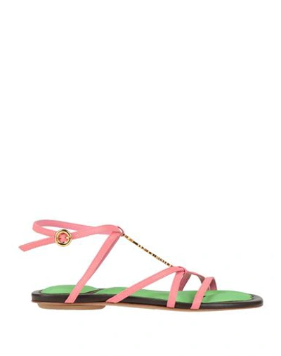 JACQUEMUS JACQUEMUS WOMAN SANDALS PINK SIZE 8 SOFT LEATHER