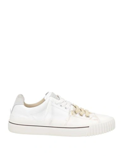 MAISON MARGIELA MAISON MARGIELA WOMAN SNEAKERS WHITE SIZE 6 LEATHER, TEXTILE FIBERS