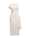 Jacquemus Woman Midi Dress Ivory Size 6 Virgin Wool, Polyamide, Elastane In White