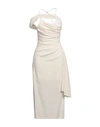 Jacquemus Woman Midi Dress Ivory Size 2 Virgin Wool, Polyamide, Elastane In White