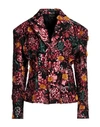 Comme Des Garçons Single-breasted Floral Blazer In Black
