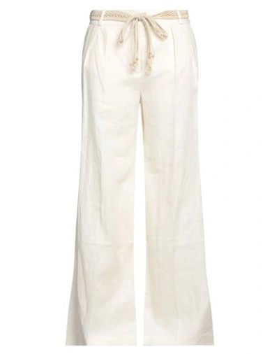 Zimmermann Woman Pants Cream Size 3 Linen In White