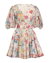 Zimmermann Clover Panelled Mini Dress Spliced Multi Floral In Beige