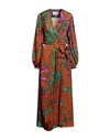 JOHANNA ORTIZ JOHANNA ORTIZ WOMAN MAXI DRESS RUST SIZE 4 VISCOSE