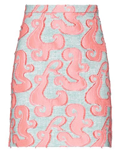 Rochas Woman Mini Skirt Turquoise Size 6 Polyester, Cotton, Metallic Polyester, Acrylic In Blue