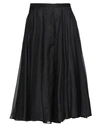 Rochas Woman Midi Skirt Black Size 4 Cotton, Silk